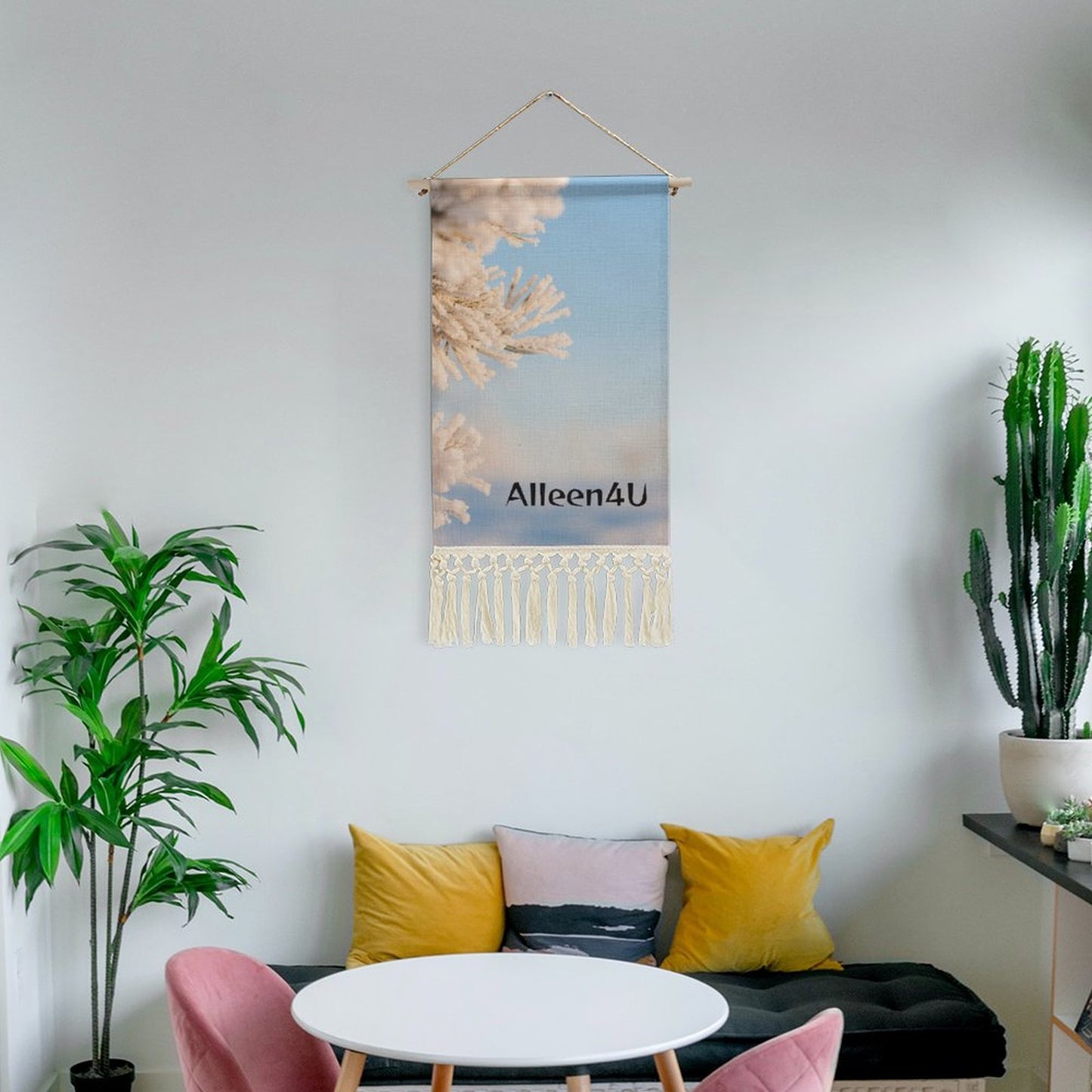 Textile Poster with Wooden Hanger