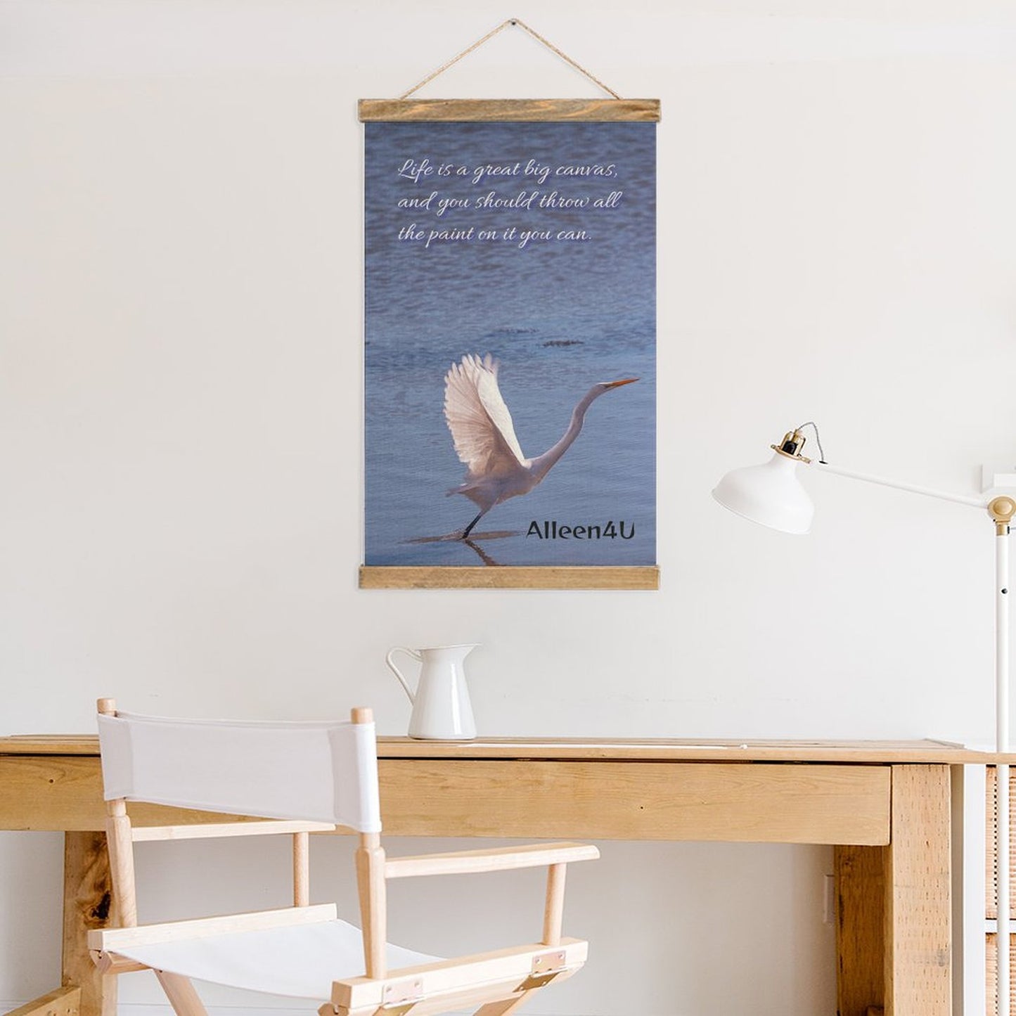 Canvas Hangende Afbeelding met Houten Strips