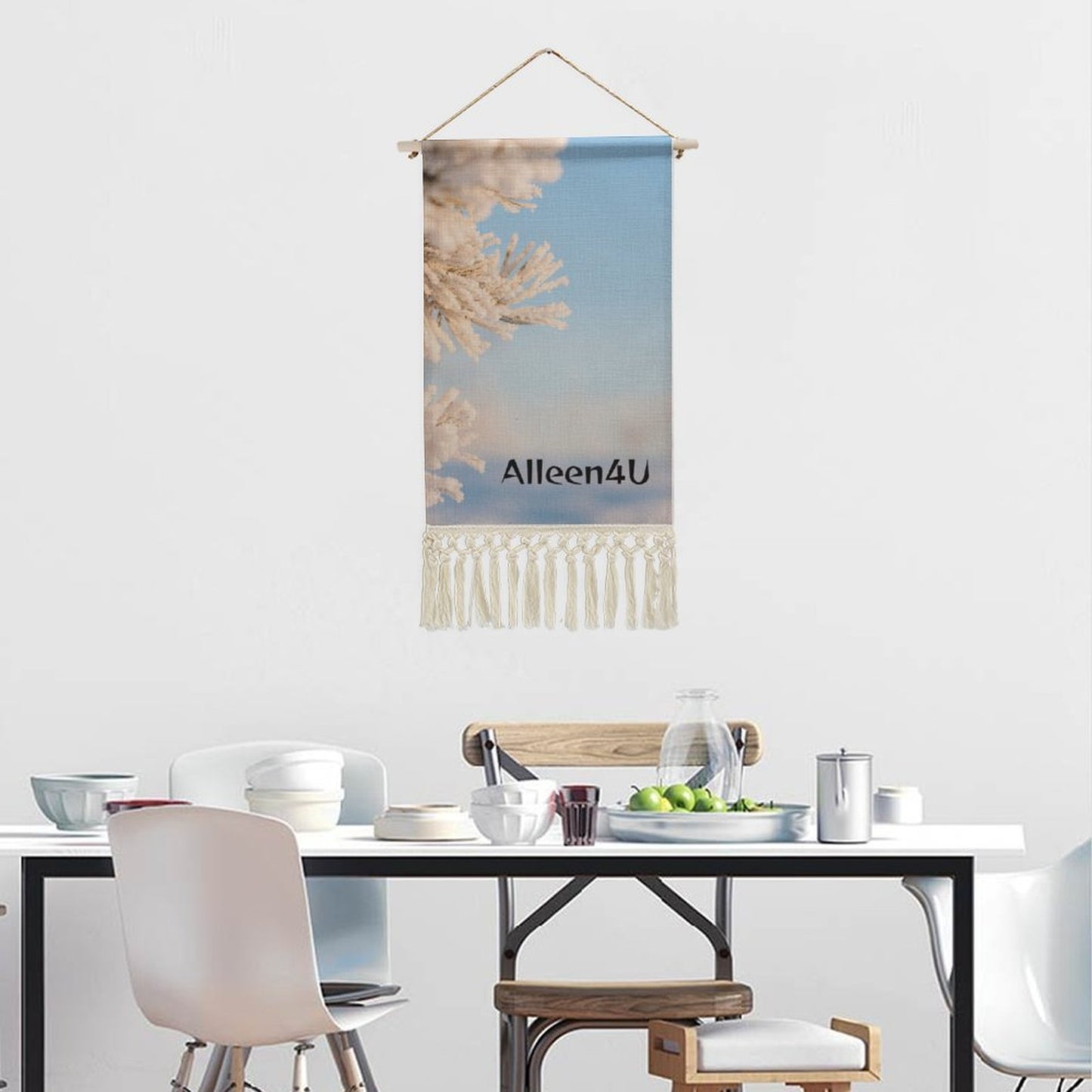 Textile Poster with Wooden Hanger