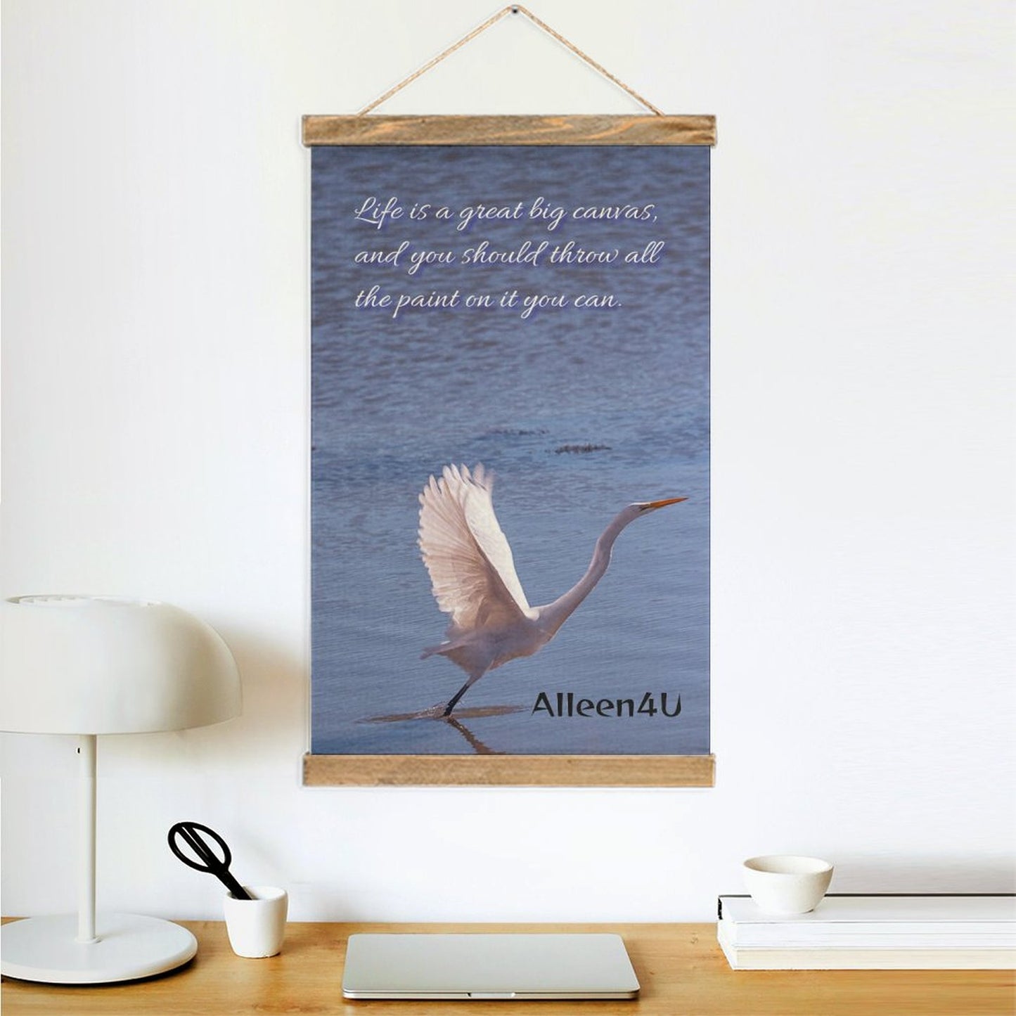 Canvas Hangende Afbeelding met Houten Strips