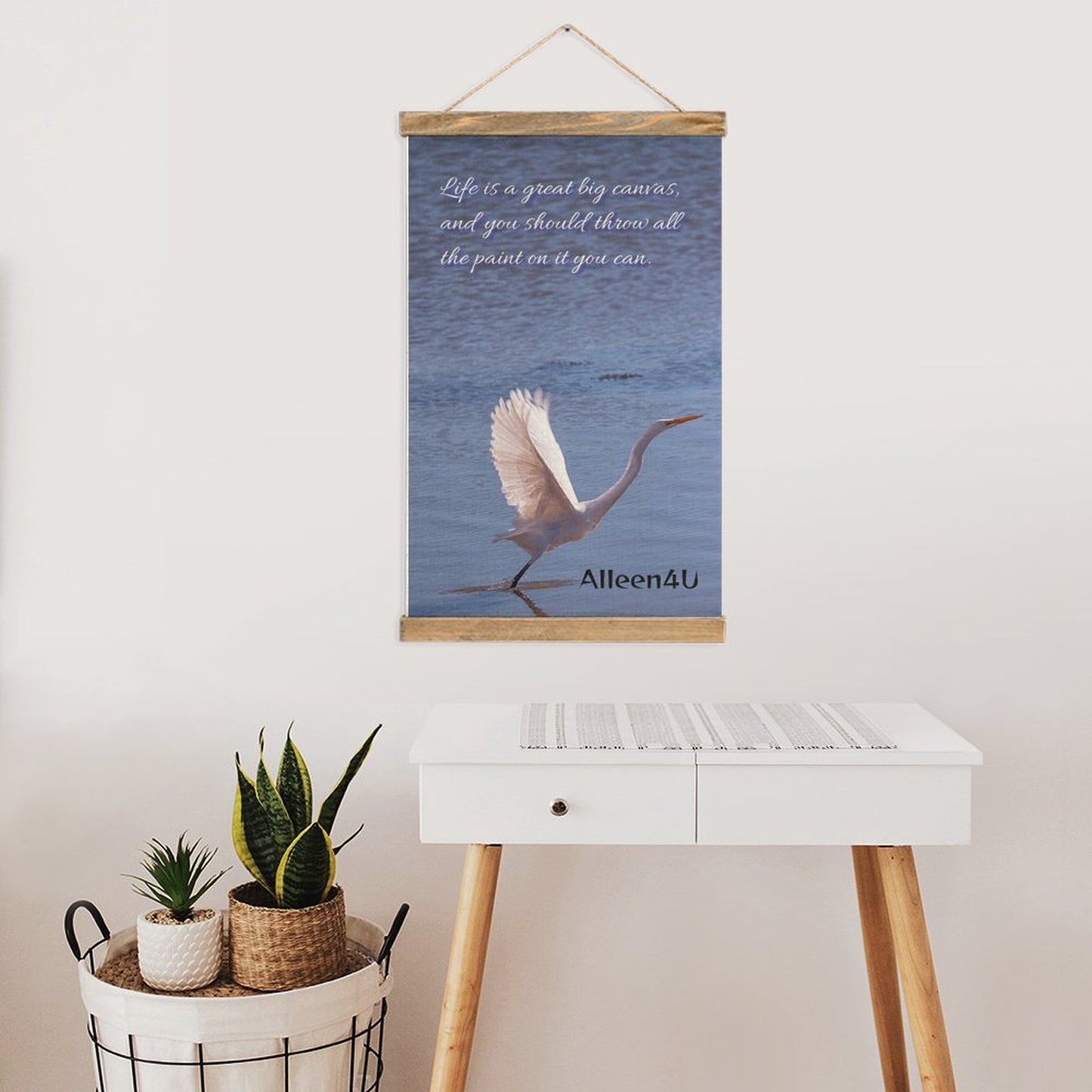 Canvas Hangende Afbeelding met Houten Strips