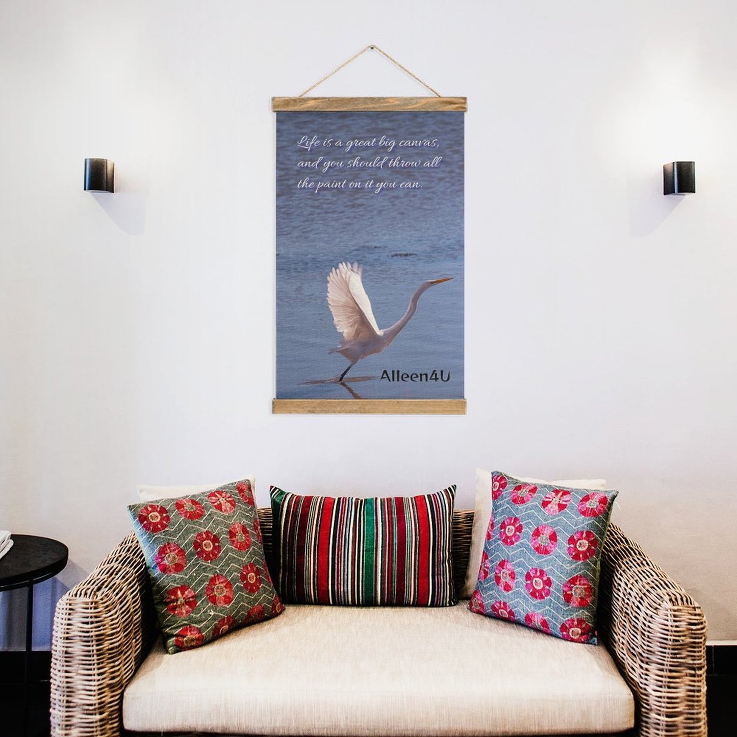 Canvas Hangende Afbeelding met Houten Strips