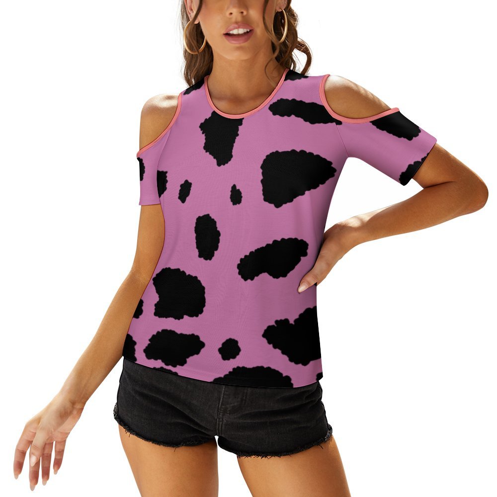 Cold Shoulder Top with Short Sleeves