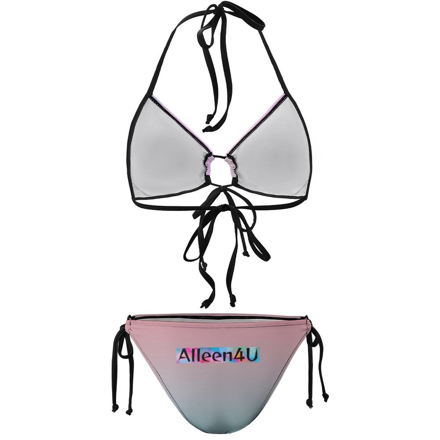 Bikini met Zwarte Dunne Bandjes