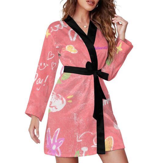 Nightgown with Long Sleeves and Belt