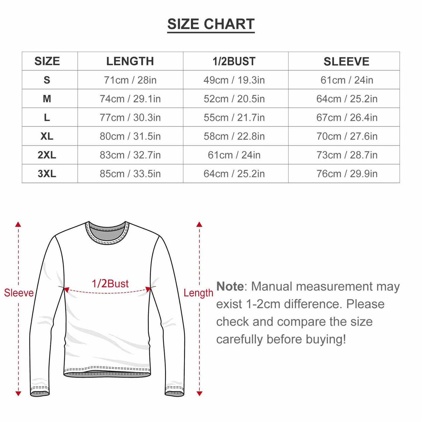 Katoenen T-shirt voor Heren (Lange Mouwen)