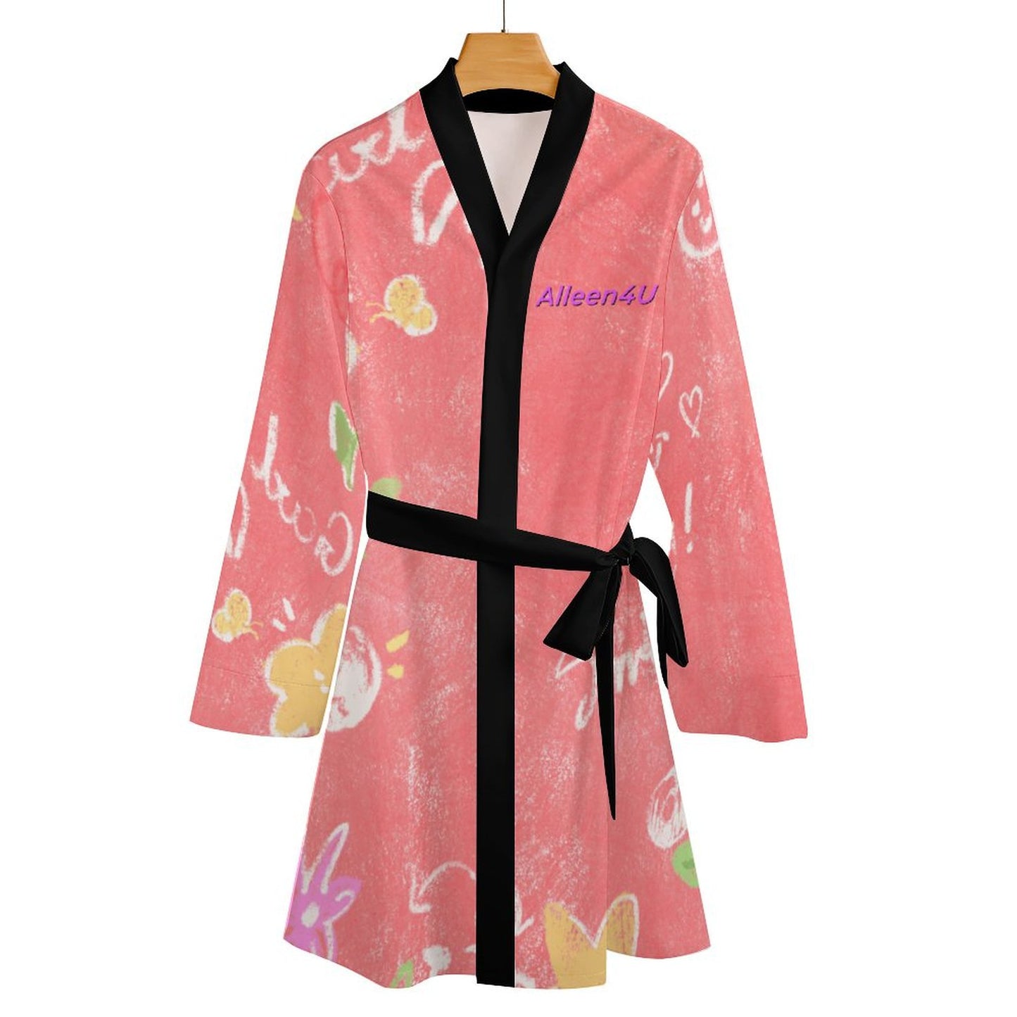 Nightgown with Long Sleeves and Belt