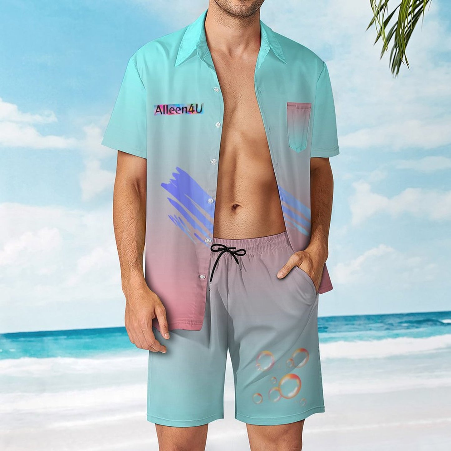 Strandset (Korte Mouwen Shirt en Shorts)