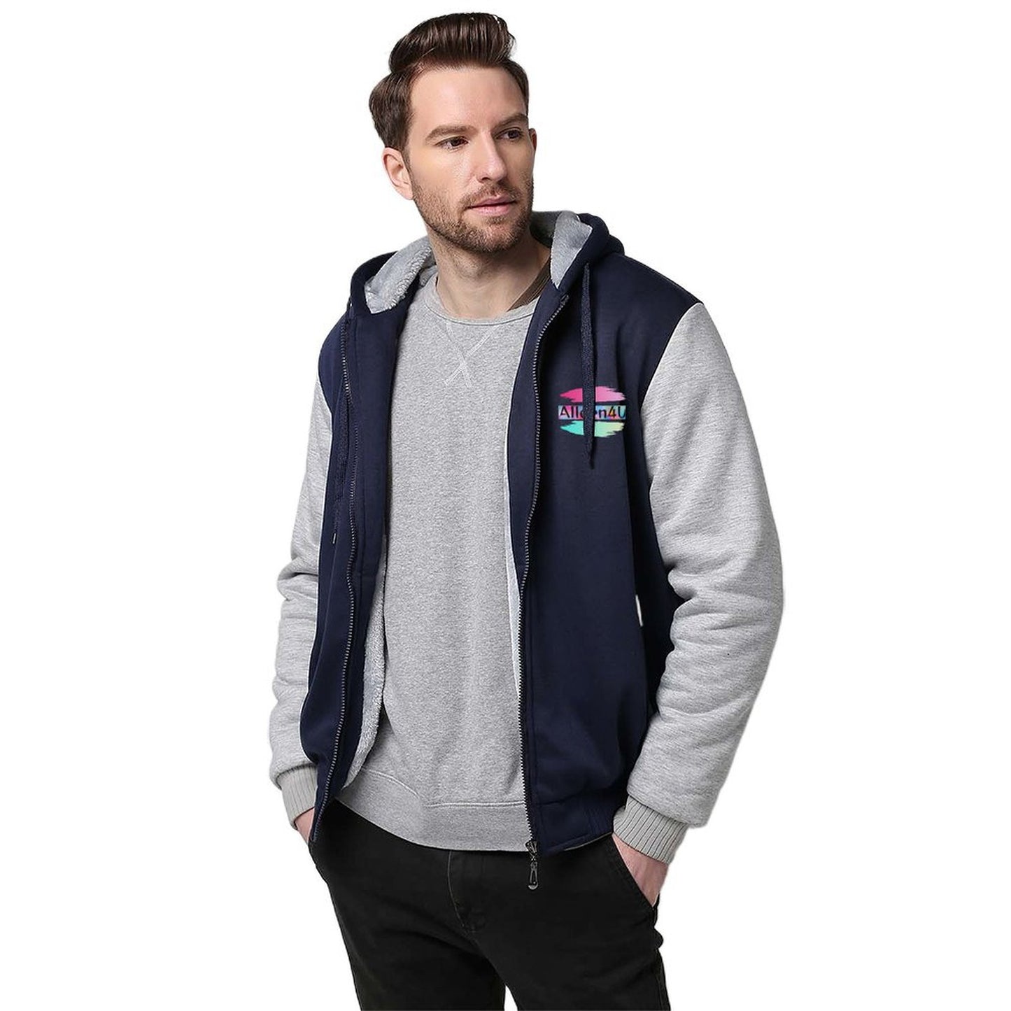 Fleece Gevoerd Hoodie met Rits
