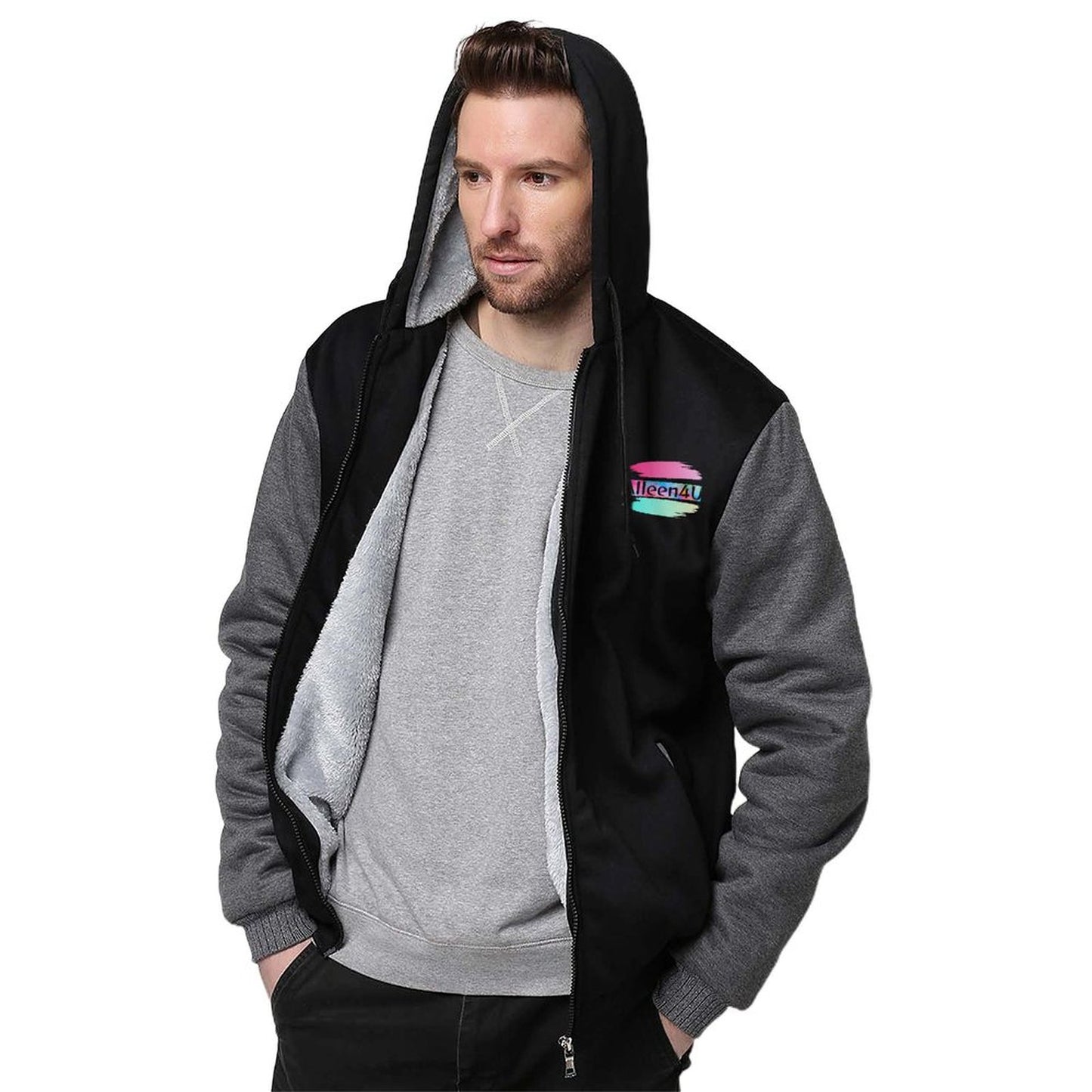 Fleece Gevoerd Hoodie met Rits
