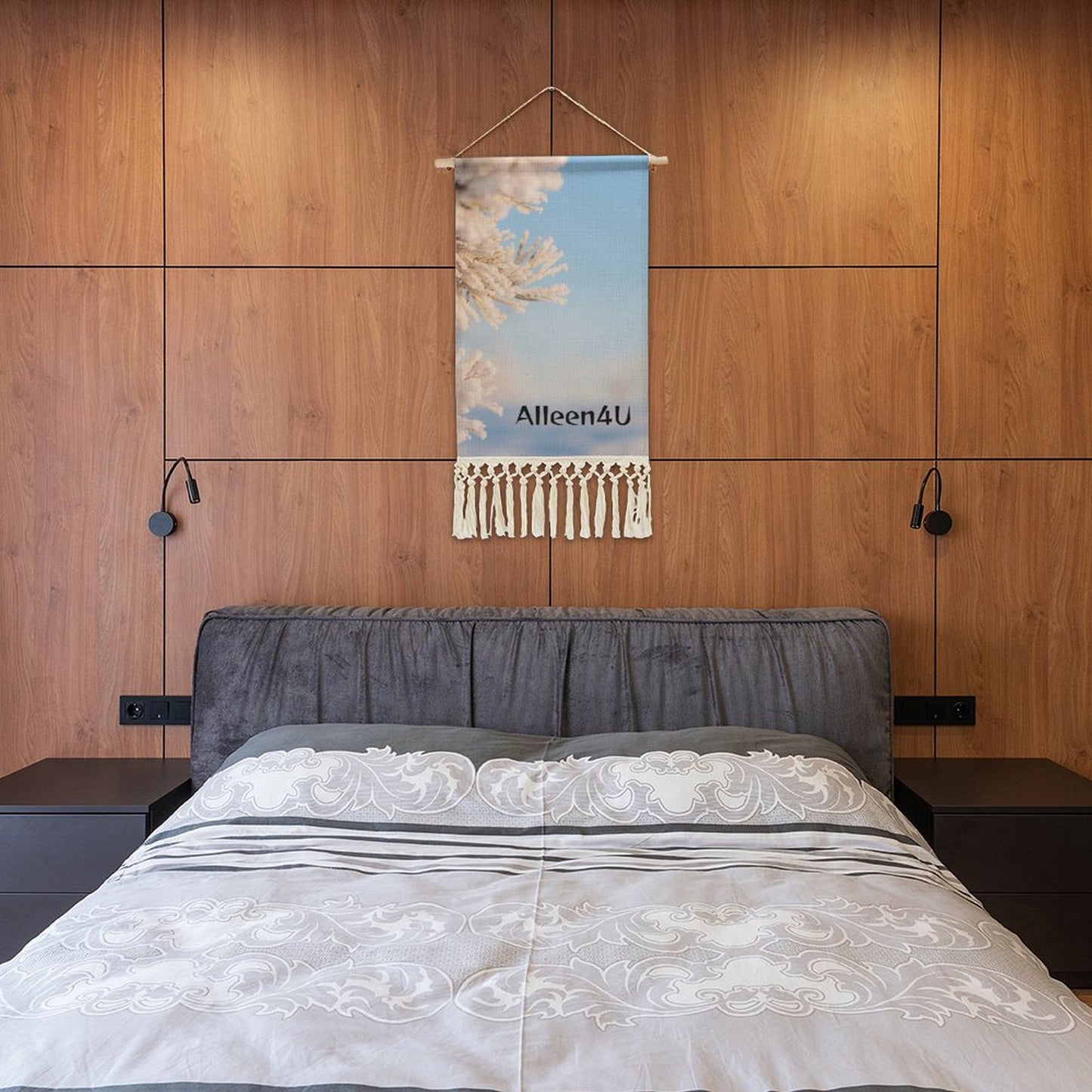 Textile Poster with Wooden Hanger