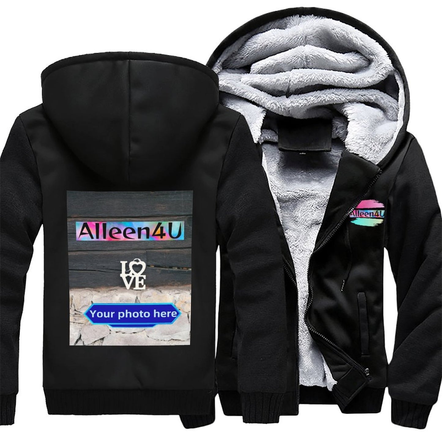 Fleece Gevoerd Hoodie met Rits