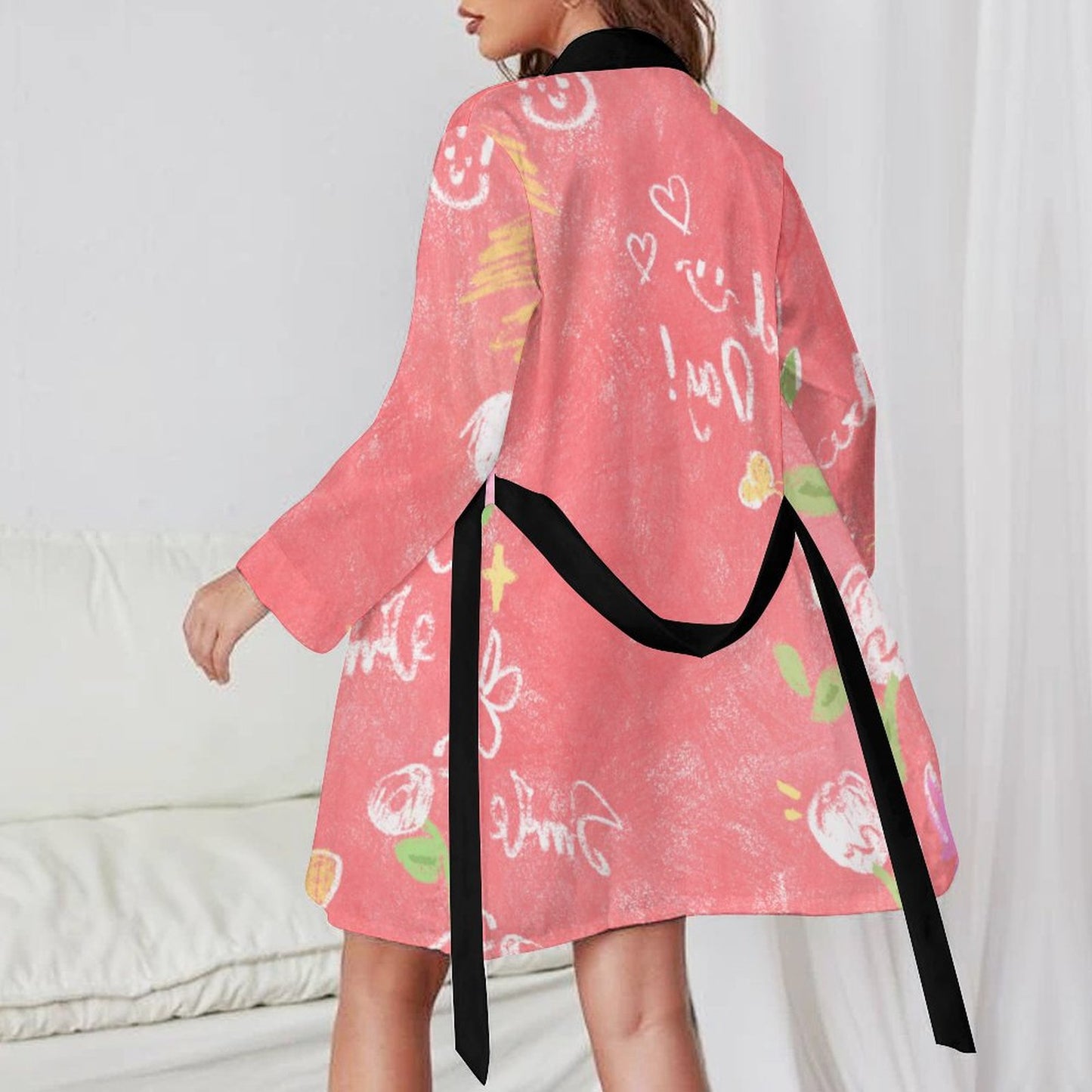 Nightgown with Long Sleeves and Belt
